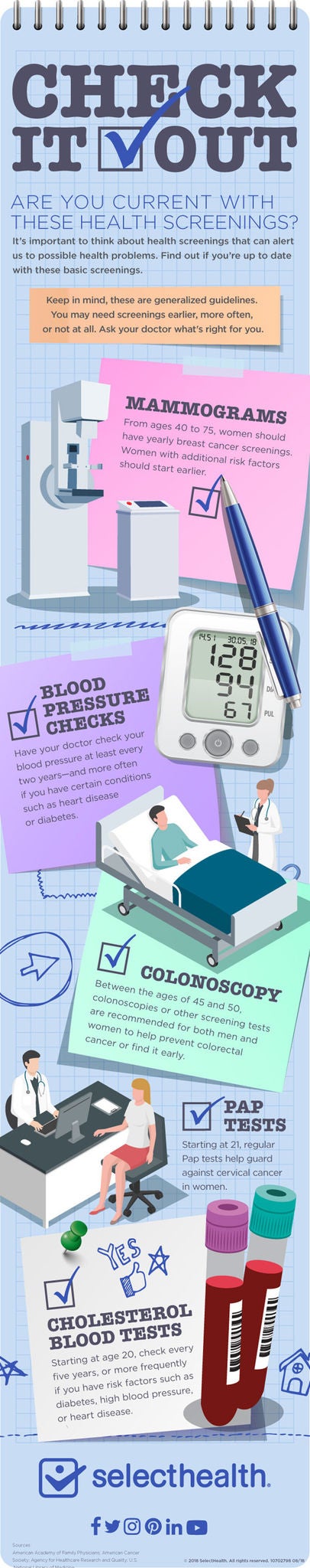 infografía de exámenes de salud