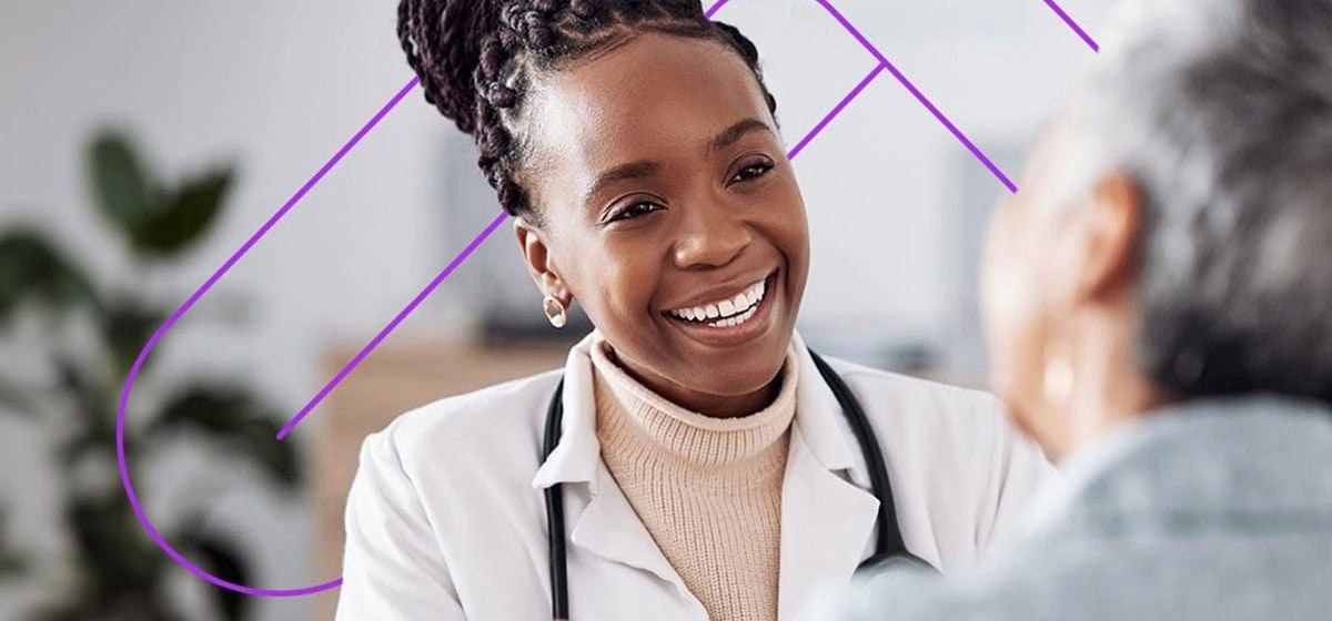 Provider talking to patient