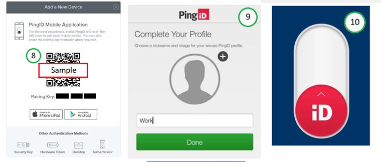 Screenshot of setting up Ping ID