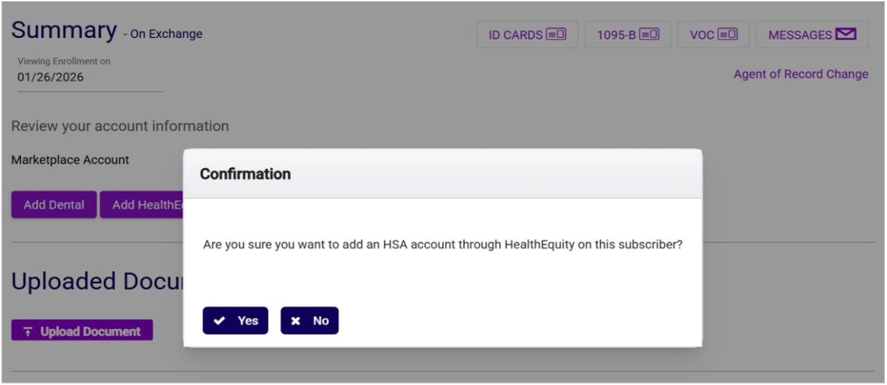 confirmation modal