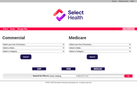 Online portal interface screenshot