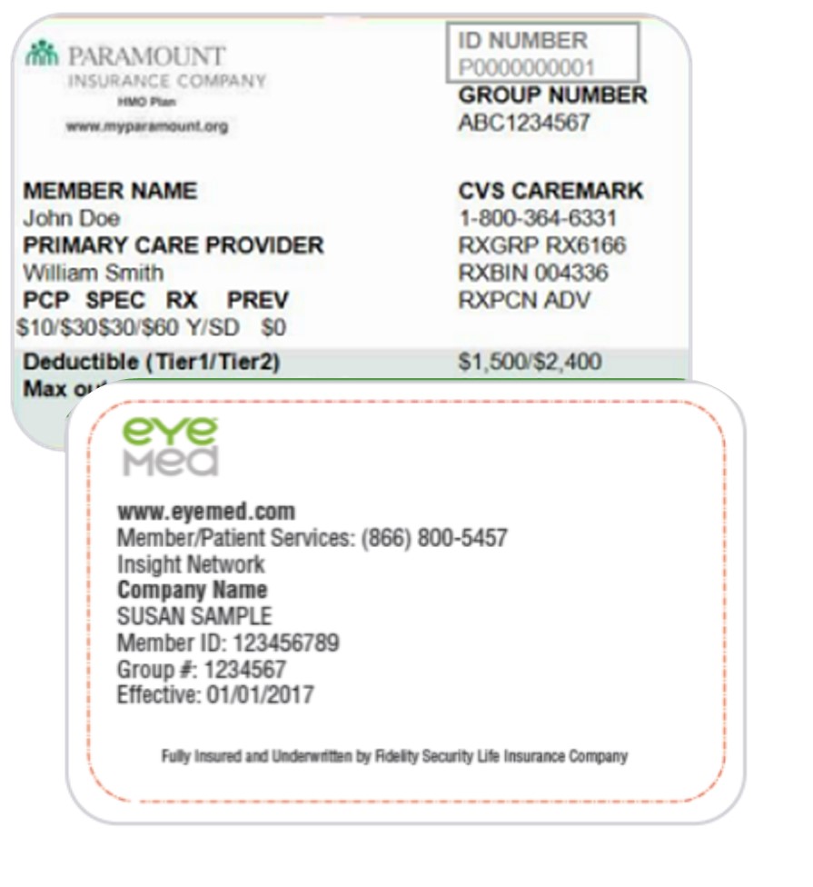 image of dental and vision id cards