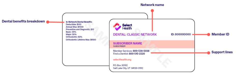 Select Health dental id cards