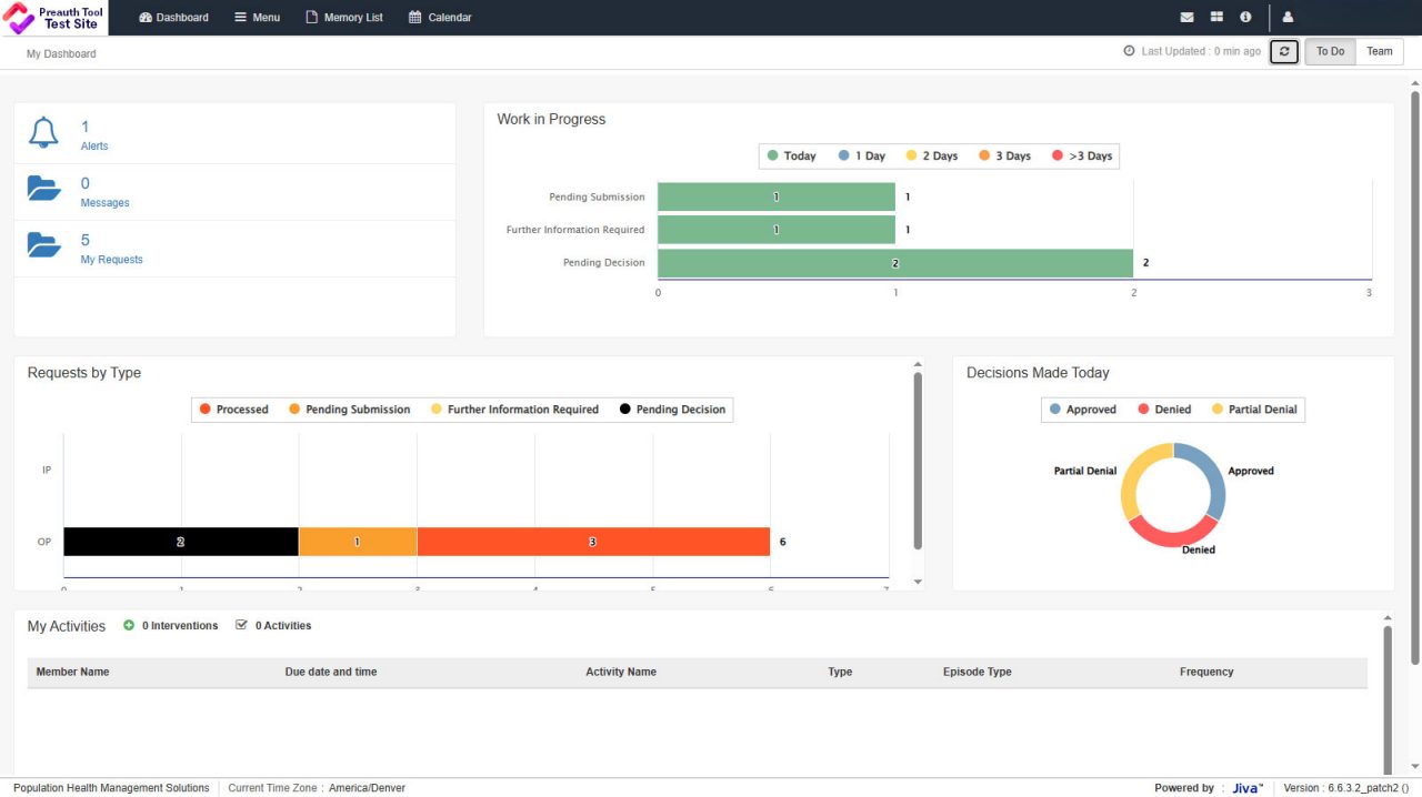 Screenshot showing the Contact Details section in the Preauth & Care Plan Tool