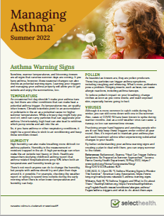 English Managing Asthma Newsletter - July 2022